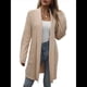 thumbnail image 3 of Cárdigan de Larga de Otoño para Mujer, Moderno Cárdigan de Punto Holgado con Bolsillos y Abertura Frontal para Invierno. Caqui L, 3 of 10