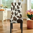 thumbnail image 3 of Xoenoiee Brown Cow Print Rectangle Christmas Tablecloth Chair Cover Set Table Covers 82x55 Inches Table Cloth 4 Pieces Chair Cover for Kitchen Dining Room Decorative, 3 of 6