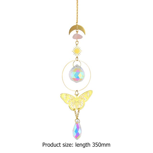 Crystal Wind Chime Prism Catchers Ornament Home Garden Decor (Mariposa) Likrtyny Libre de BPA