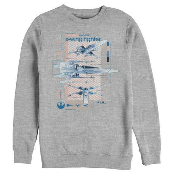 Men's Star Wars: The Rise of Skywalker X-Wing Details  Sweatshirt Athletic Heather X Large