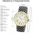 thumbnail image 2 of Blekon Collections Women's 41mm Case Polka Dots Design Stretch Band Watch (White), 2 of 6