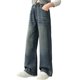 thumbnail image 2 of Cowsor Girls Baggy Jeans Distressed Denim Pants Elastic Waist Wide Leg Jeans for Girls Kids Loose, 2 of 7