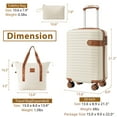 thumbnail image 3 of PAPROOS Luggage Sets, 3 Piece Carry on Luggage with Spinner Wheels and Bags, Lightweight Hardshell Suitcase Set with TAS Lock, ABS 20 inch Luggage for Travel, Cream, 3 of 9