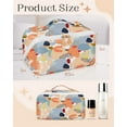 thumbnail image 3 of Gemfits Makeup Bag Travel Cosmetic Bag Make Up Bags Cute Women Girl Large Capacity Big Medium Leather Aesthetic Foldable Open Flat Zip, Painting, 3 of 6