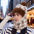 thumbnail image 2 of DJN Women Knit Hat Scarf Combo for Women Winter New Style Pullover Outdoor Warm Ear Protection Set Coffee One Size, 2 of 5