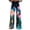 Light Blue, variant on Womens Dress Pants Wide Leg Pants Woman High Waist Floral Patterned Pants Lightweight Loose Fit Casual Colorful Trouser Imitation Jeans