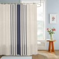 thumbnail image 4 of Shower Curtains for Bathroom, Midnight Blue Striped Waterproof Fabric Shower Curtain, Beige Geometric Modern Art Decorative Bathroom Curtain for Bathtub, 36"x72", No Hooks Included, 4 of 9
