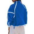 thumbnail image 4 of Czanzd Women's Sherpa Fleece Zip-Up Jacket Contrast Fall Winter Warm Sweatshirt(Blue,XL), 4 of 6