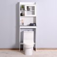 thumbnail image 2 of Ktaxon Over The Toilet Storage, Bathroom Space Saver, Bathroom Cabinet with Door & Shelves, White, 2 of 10
