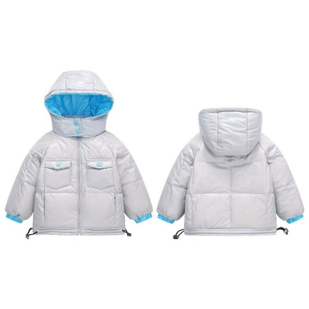 

ZKCCNUK Autumn Winter Baby Boys Girls Workwear Colorful Disposable Windproof Hooded Down Jacket Warm Winter Snow Coat Gift for Baby