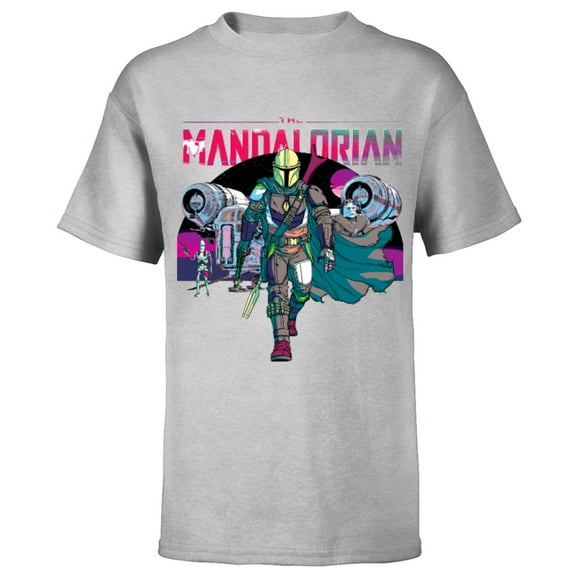 Star Wars The Mandalorian IG-88 Neon Poster - Short Sleeve T-Shirt for Kids - Customized-Athletic Heather