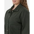 thumbnail image 4 of Terra & Sky Women's Plus Size Denim Utility Jacket, Sizes 0X-5X, 4 of 5