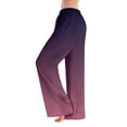 thumbnail image 2 of Pajama Pants with Drawstring Elastic Waist, Geometric Print Sleepwear, Comfortable Straight Leg Loose Lounge Pants for Women, Modern Design,Purple,L, 2 of 4