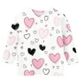 thumbnail image 3 of Cethrio Girls Valentine's Day Tops, Soft Casual 3/4 Sleeve Crew Neck Girls T-Shirts White Size 10-12, 3 of 4