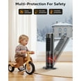 thumbnail image 6 of NFTIGB Space Heater, 1500W Quiet Oscillating Ceramic Heater for Large Room, PTC Electric Heater with Realistic 3D Flame Effect, Remote Control, Thermostat, for Office, Bedroom, Indoor Use, 6 of 8
