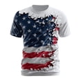 thumbnail image 2 of XINPING 250 Years America Shirt Men’s Distressed American Flag Patriotic T-Shirt, Crew Neck Short Sleeve Casual Tee, Independence Day 250th Anniversary Top with Star And Stripe Print, 2 of 3