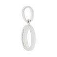 thumbnail image 2 of 14k Gold White Rhodium, Small Initial Capital Letter O Pendant Charm Created CZ 10mm Wide with 16" Dainty Neck Chain, 2 of 8