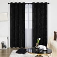thumbnail image 2 of Grommet Room Blackout Curtain With Wavy Line Print For Bedroom Living Room, 2 of 5