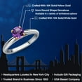 thumbnail image 2 of Gem Stone King 10K Two Tone Gold Purple Amethyst Solitaire Engagement Ring for Women | 0.48 Cttw | Round 5MM | Gemstone February Birthstone | Size 8, 2 of 6