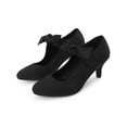 thumbnail image 3 of BLISSFUL STEP Women's Closed Toe Knot Kitten Heel Mary Jane Pumps Black (Size 6), 3 of 7