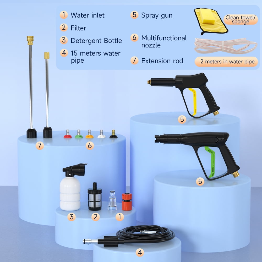 Electric Pressure Washer 3200PSI Max 1.8GPM High Pressure Power Washer Electric Powered 1400W Portable Pressure Cleaner Machine with 6 Nozzles Fence and Deck Cleaning