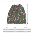 thumbnail image 3 of Bingfone Men Women Slouch Beanie Wolf Fox In Flower Forest Print Cap Hip-Hop Hat Headwear Hats Turban Unisex, 3 of 8