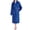 Blue, variant on Womens Fleece Robe with Satin Trim, Plush Soft Long Spa Bathrobe, Cozy Shawl Collar Housecoat with Pockets (S/M, White)