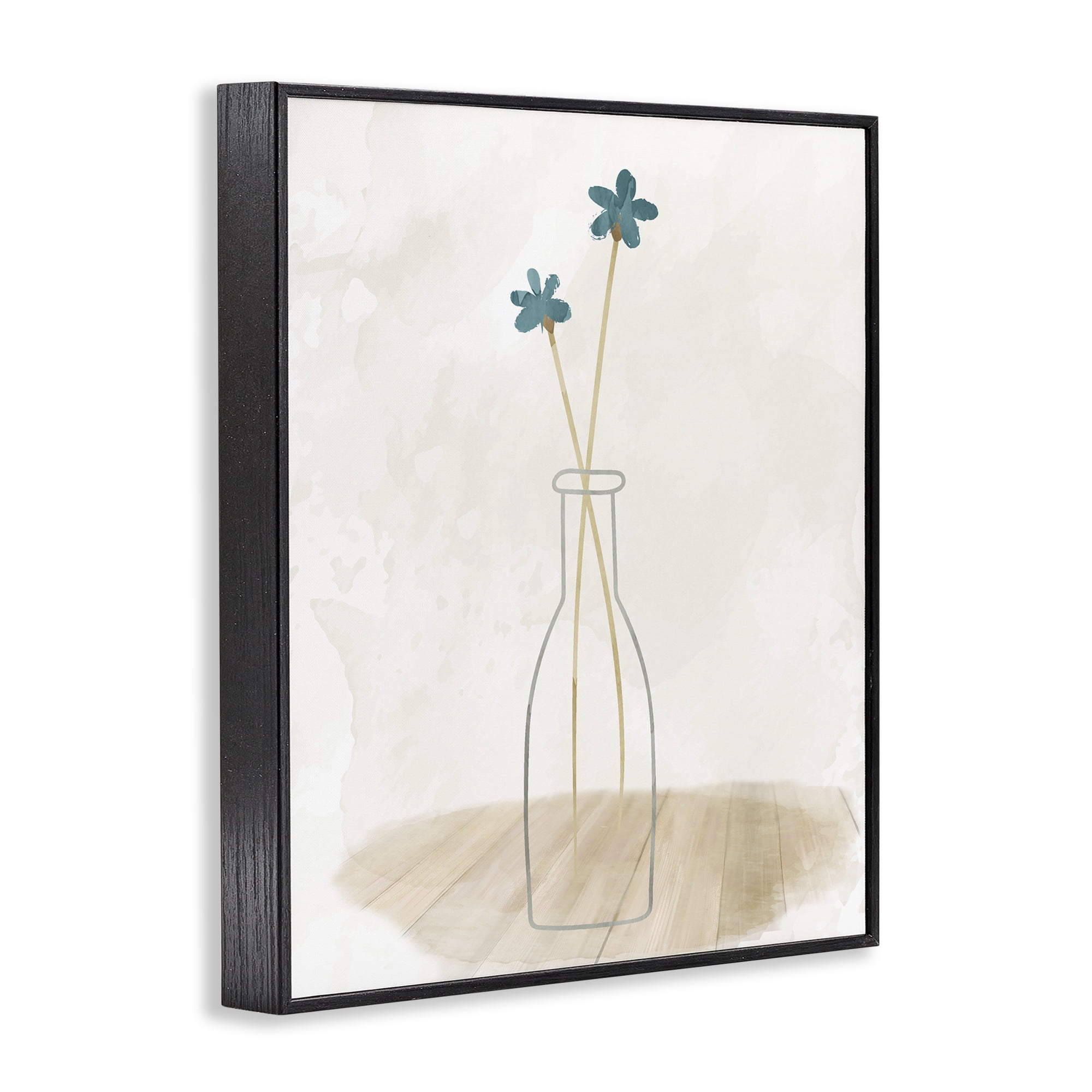 Stupell Industries Simple Watercolor Vase Botanical & Floral Painting Black Framed Art Print Wall Art, 11 x 14