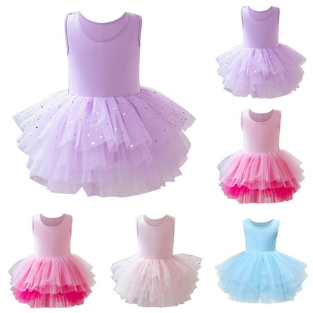 RTKFRFLM Girls Ballerina Tutu Leotard Kids Ballet Dance Practice Outfit for Toddlers Children s Performance Skirted Bodysuit for Gymnastics and Dance Class Soft Elastic Dancewear