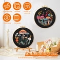 thumbnail image 5 of Mushroom Embroidery Kit for Beginners Adult, 3 Pack Nature Cross Stitch Starter Set with Threads and Hoops, Relaxing DIY Craft Gift, 5 of 8