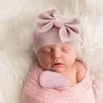 thumbnail image 3 of BQUBO Newborn Baby Girls Hats Mittens Set Hospital Hat Beanie Infant Bow Hats Baby Cotton Gloves No Scratch Mittens, 3 of 7