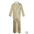 thumbnail image 4 of Boy Kid Teen Formal Wedding Party Khaki Stone Suit Tuxedo + Gold Tie Set sz 5-20, 4 of 6