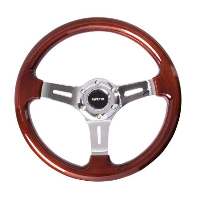 NRG ST-015-1CH 330 mm Roue Classique en Bois de Grain&44; Chrome
