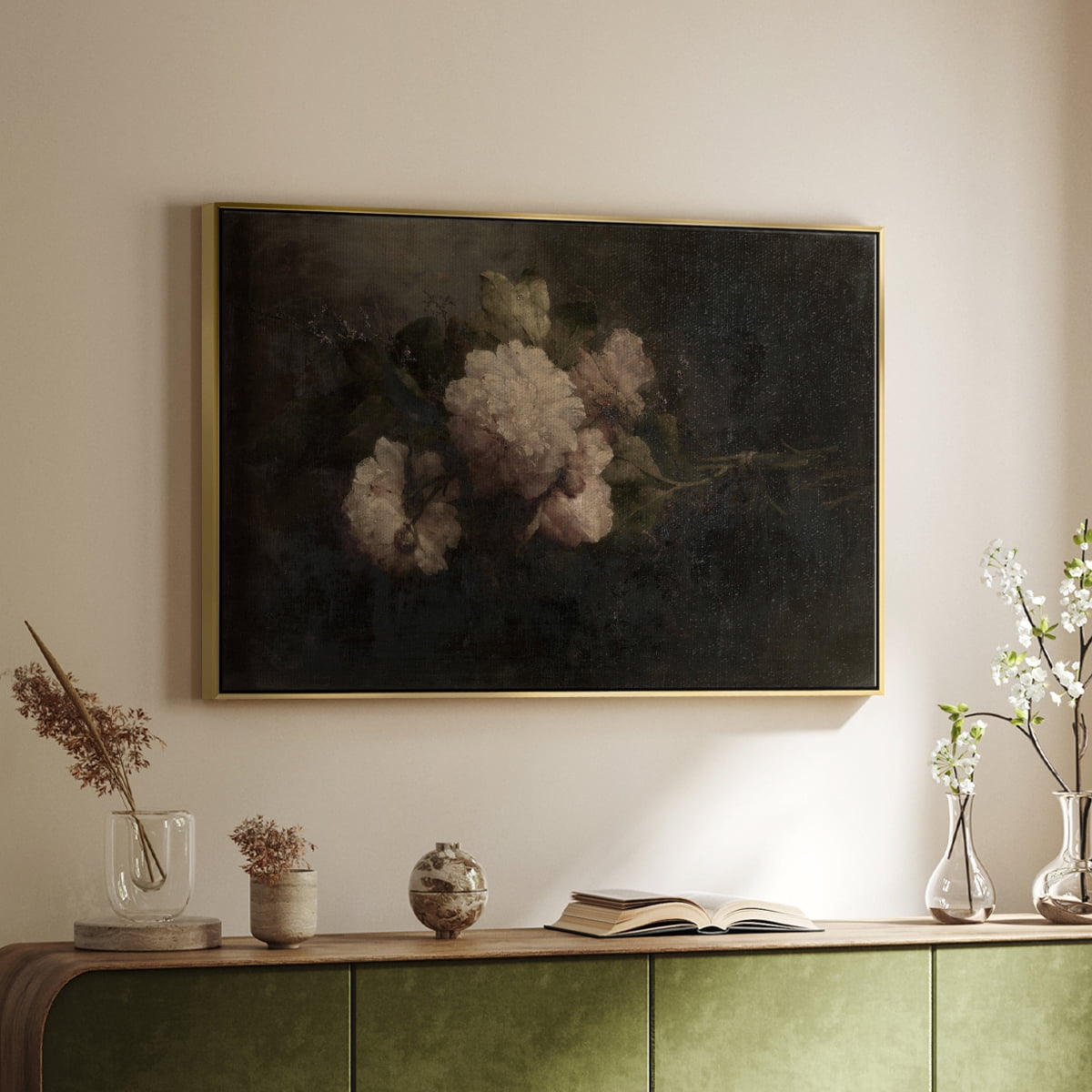 Vintage Botanical Print-XXXIX By Wexford Home Framed in Gold Wood Gallery Wrapped Canvas 17 in. x 25 in.