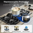 thumbnail image 5 of Gas Cooktop 30 Inch, Amzgachfktch 5 Burners Gas Stove, Built-in NG/LPG Convertible Gas Stove Top, Black Tempered Glass Propane Cooktop with Thermocouple Protection, 5 of 8