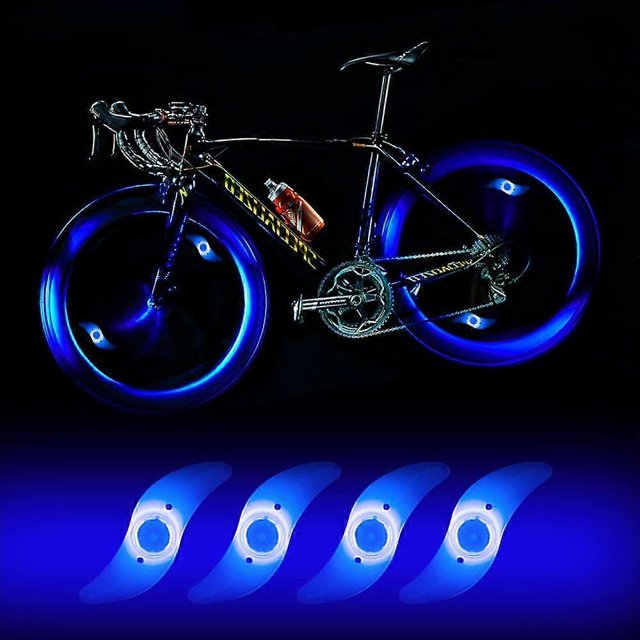 4 x LED Bike Wheel Light, Waterproof LED Bike Wheel Light with 3 Flashing Modes LED Bike Wheel Lamp for Adult and Child Bike - Red