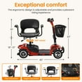 thumbnail image 4 of THLAND 4 Wheel Mobility Scooter - Portable Folding Electric Mobility Scooter Ideal for Seniors, Adults, Handicapped, and Elderly Travelers. Comes with Battery, Charger, and Basket Included，Red, 4 of 10
