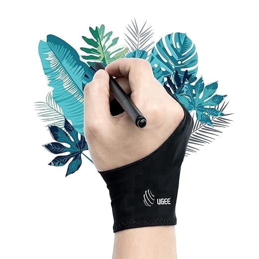 Ugee by UGEE Unisex Anti-Fouling Comfort Spandex Glove Protective Gloves, Black, One Size, 1 Pack