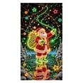 thumbnail image 2 of UV Activated Night Glow Fluorescent Christmas Door Cover, Glows in Dark 2D Flat Holiday Garage Door Covers with Cartoon Santa and Elf for Christmas Party, 2 of 6