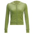 thumbnail image 4 of Baqcunre Womens Jacket Women Hooded Sweatshirt High Waisted Appear Thin Jacket With Pockets Womens Coats Fall Outfits Green L, 4 of 9