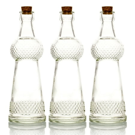 BULK PACK (3) Savannah Vintage Clear Vintage Glass Bottle ...