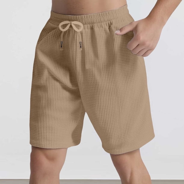 WILLBEST Pantalones Cortos Cargo para Hombre, de Primavera y Verano, A La Moda, de Color Liso, Cómodos y Casuales.