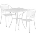 thumbnail image 2 of Flash Furniture Commercial Grade 28" Square White Indoor-Outdoor Steel Patio Table Set with 2 Round Back Chairs, 2 of 5