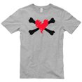 thumbnail image 2 of Big Size Bones and Scribbled Heart Graphic Design Short Sleeve Cotton Jersey T-Shirt - Heather Grey 2XL, 2 of 4