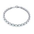 thumbnail image 2 of Bling Jewelry Womens Silver Synthetic Opal Oval Tennis Bracelet 7.5 Inch Jewelry, 2 of 6