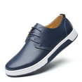 thumbnail image 3 of Calceus Mens Classic Leather Casual Shoes for Men Lace Up Comfort Oxford Shoes Blue 10, 3 of 7