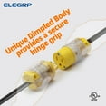 thumbnail image 6 of ELEGRP Lighted 15 Amp 125 Volt NEMA 5-15R 2 Pole 3 Wire Grounding Straight Blade Electrical Plug Replacement Cord Outlet Commercial Grade, Yellow, 5 Pack, 6 of 6