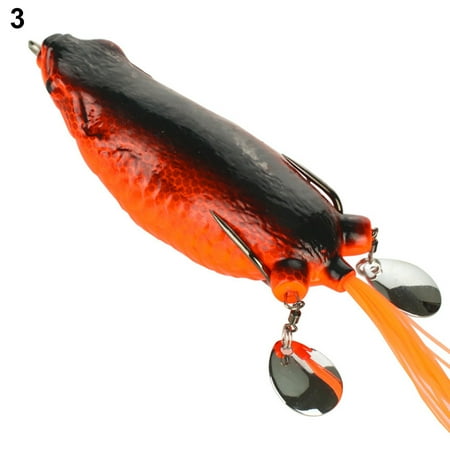UDIYO 9cm/25g Silicone Huge Frog Bait Colorful Slice Double Sequin Soft Artificial Frog Bait Fishing Accessory