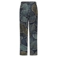 thumbnail image 6 of Dark Blue Leaf Pattern Design Winter Female Pants Flannel High Waist Women Pants Lady Warm Straight Leg Plush Trousers, 6 of 7