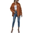 thumbnail image 5 of Musuos Women Juniors Shacket Corduroy Shirt Jacket, Solid Color Lapel Outerwear with Pockets, 5 of 6